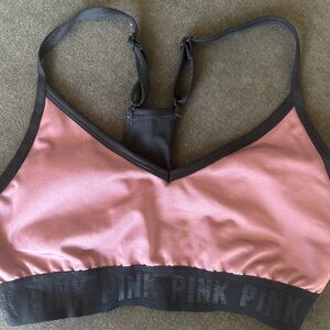 PINK Victoria's Secret Pink and Black Sports Bra